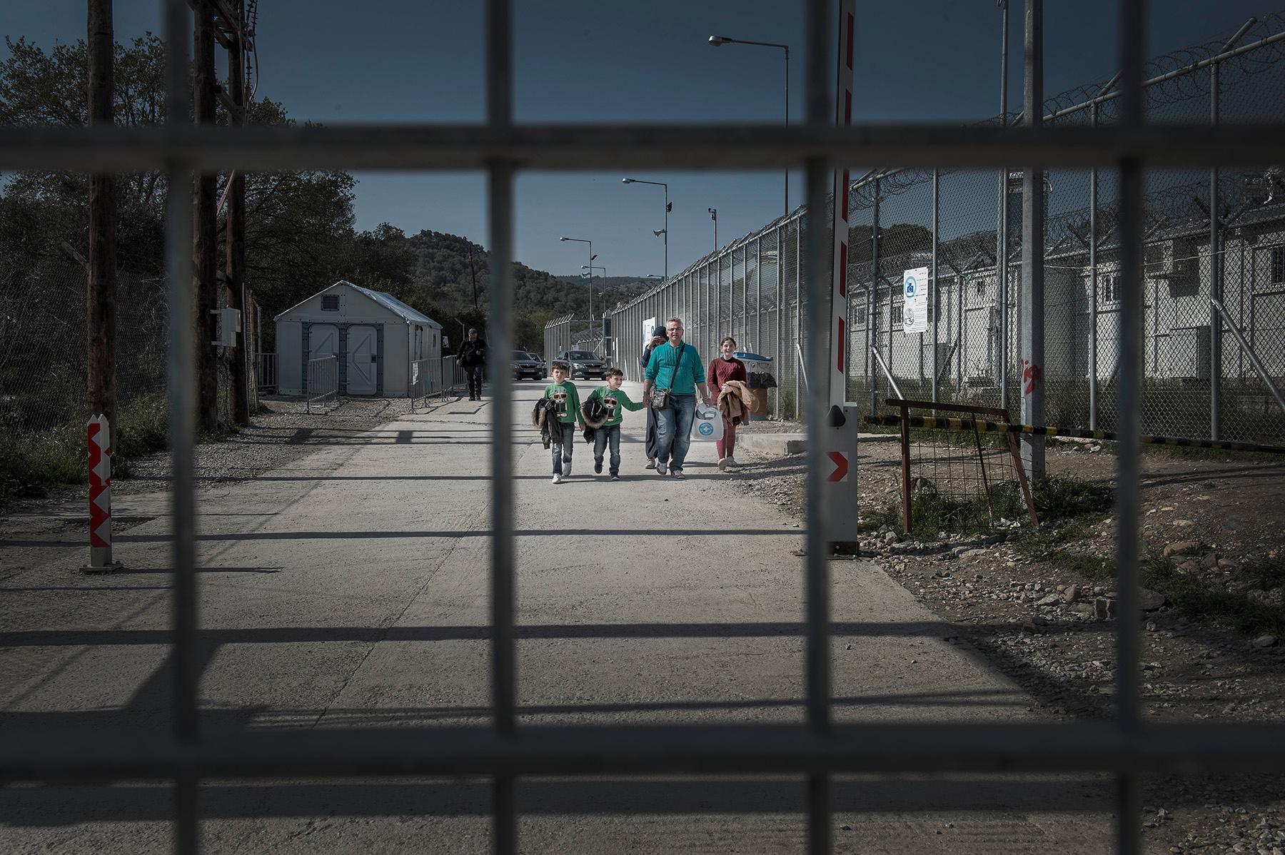 Lesbos, Grekland. Morialägret där flyktingar sitter fängslade.
