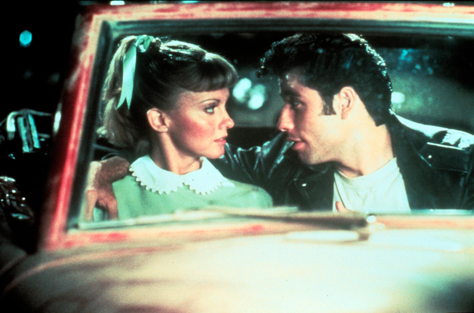 Olivia Newton-John tillsammans med John Travolta i ”Grease”.