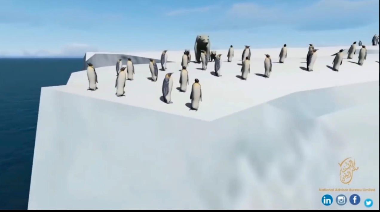 ”Isbergen kommer att komma utan pingviner. Men för turisterna kan det bli möjligt att ta sig till toppen av isberget eller flyga över det”, säger affärsmannen Abdulla Alshehi.