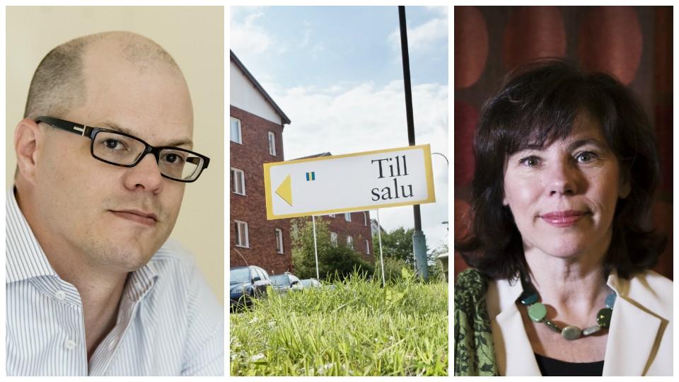 Både Jakob Eliasson, Villaägarnas riksförbund, och Ingrid Eiken, Mäklarsamfundet, är kritiska till nya förslaget.