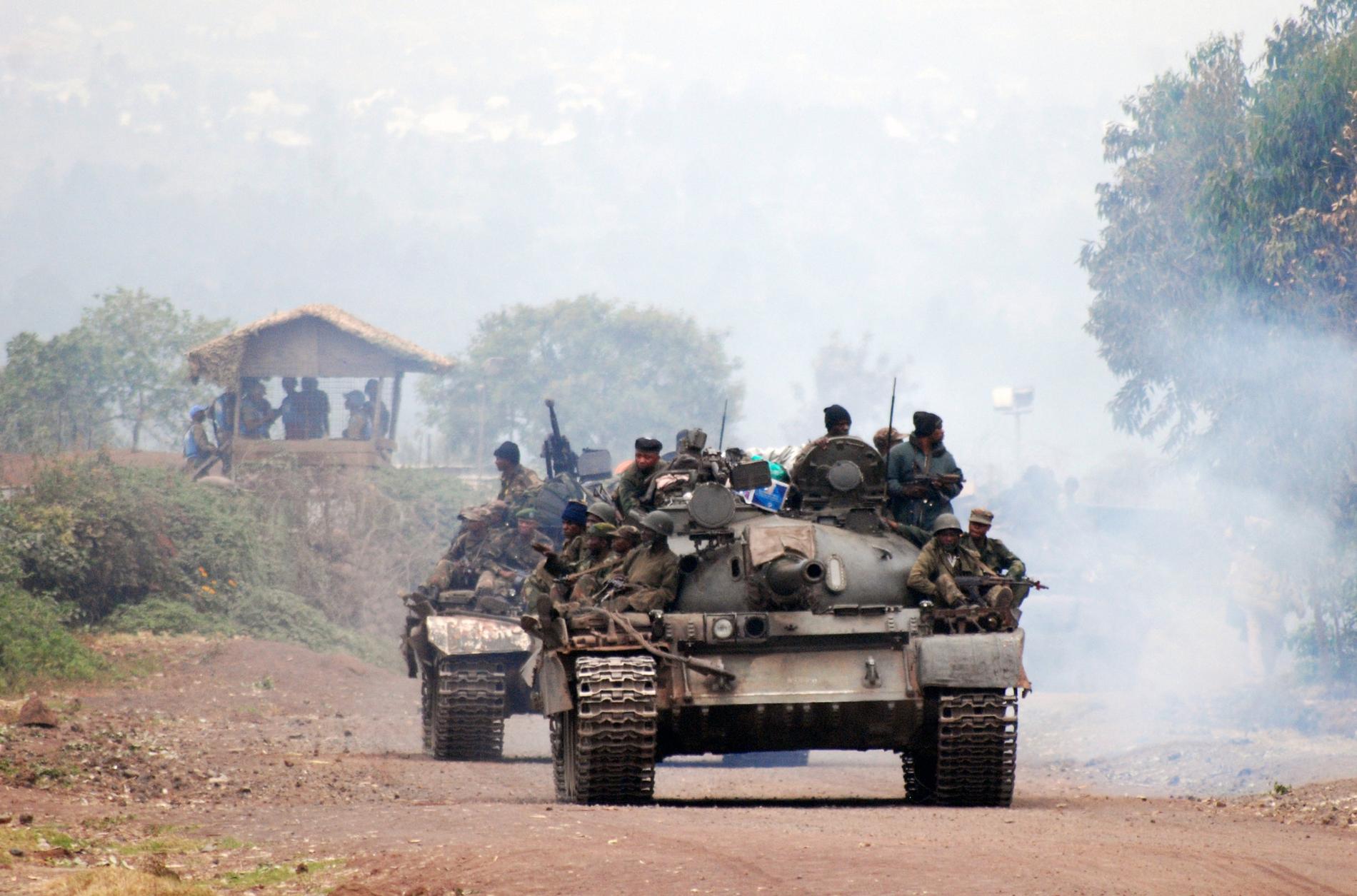 Kongolesiska styrkor i östra Kongo-Kinshasa. Bilden är från ett annat tillfälle och soldaterna har inget med texten att göra. Arkivbild.