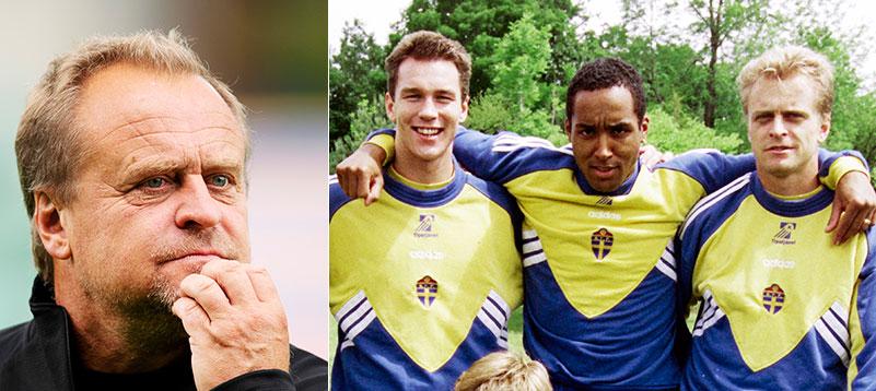 Jonas Thern nu och på bild med ”Bjärred” och Martin Dahlin under VM 1994.