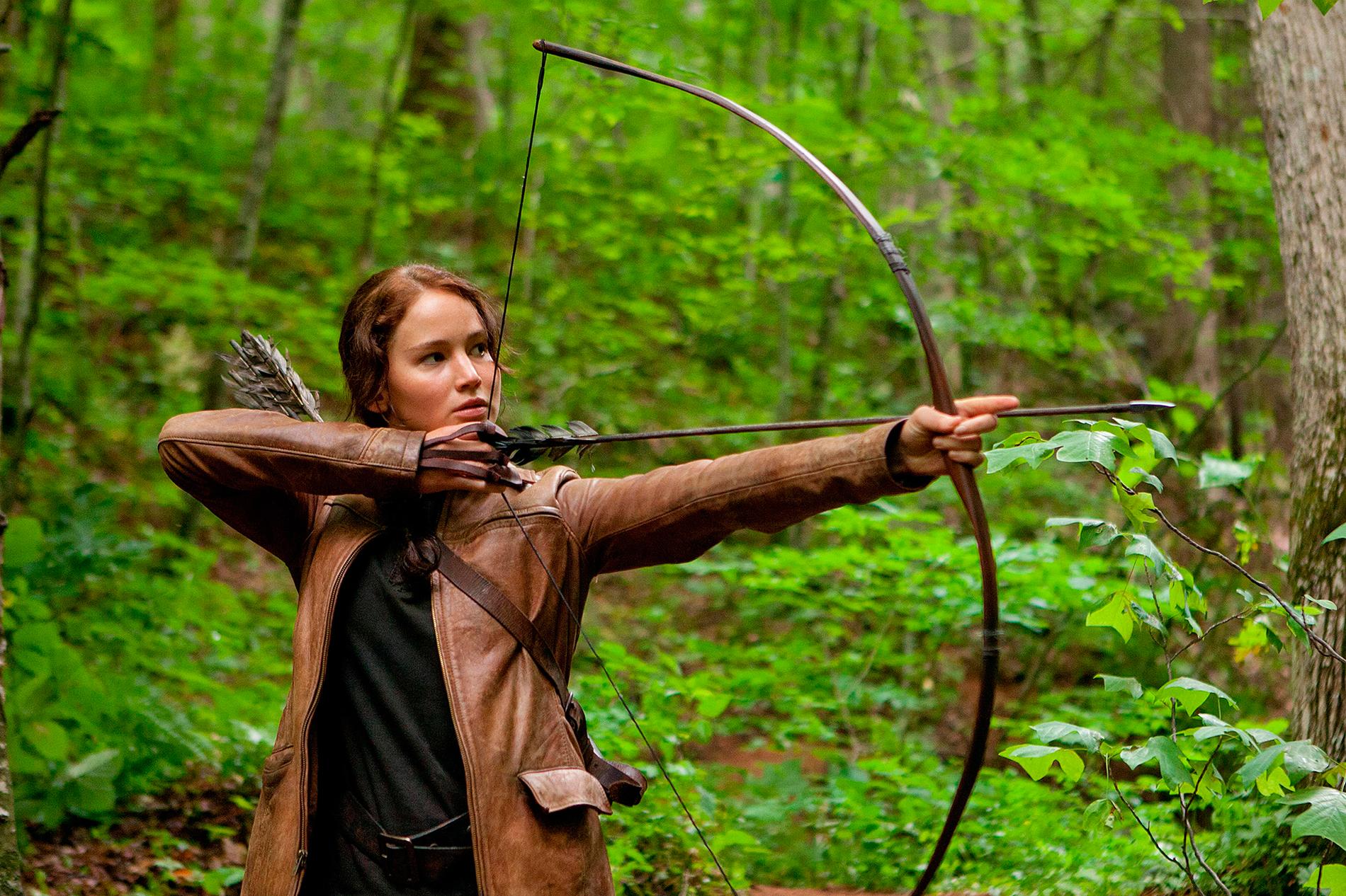 Jennifer Lawrence som Katniss Everdeen i ”The hunger games”.