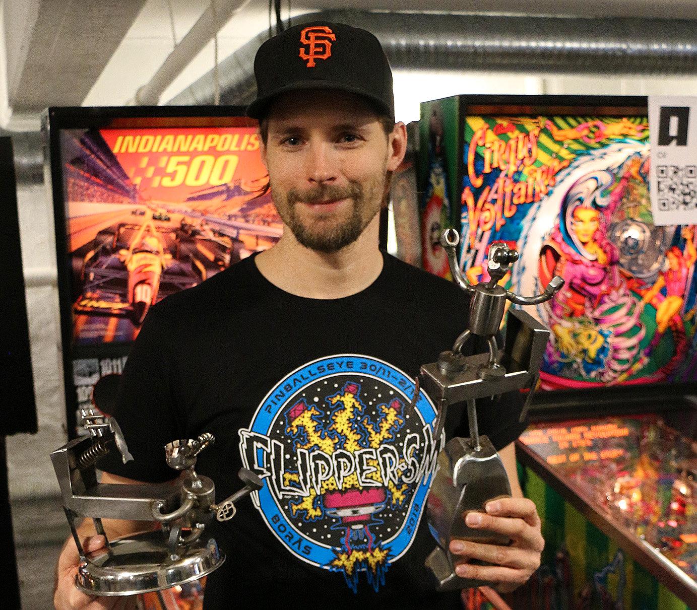Jorian Engelbrektsson, vinnare av flipperSM 2018.