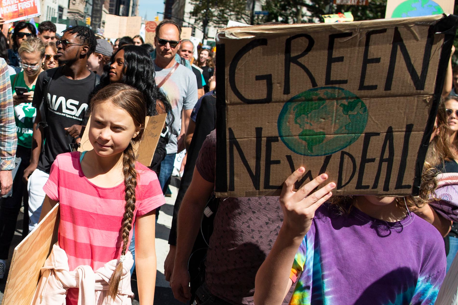 Greta Thunberg var på plats i New York under fredagens globala demonstration för klimatet. Demonstrationen hölls i länder över hela världen och miljontals människor deltog.
