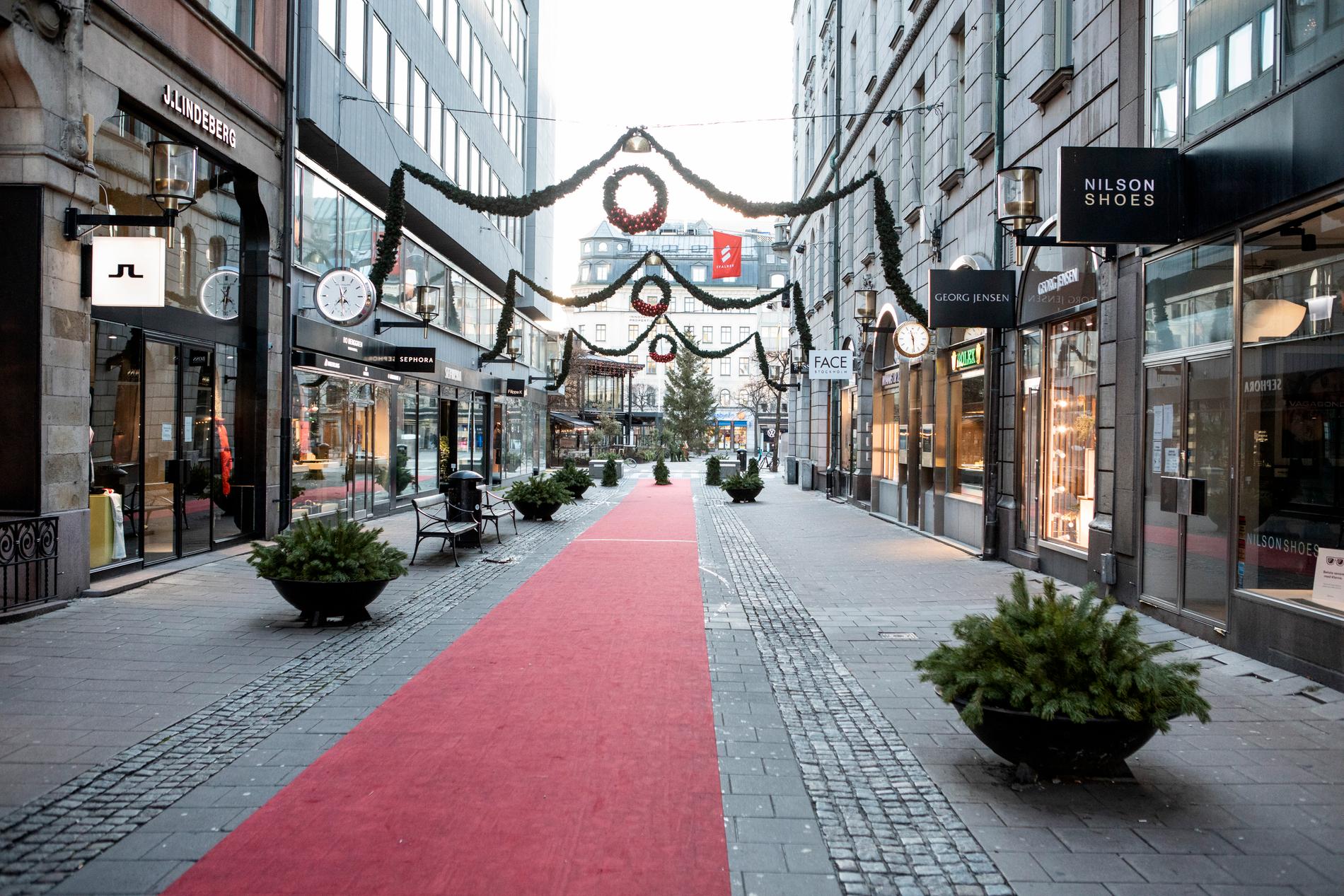 Färre personer än förra året rörde sig i de centrala delarna av de svenska storstäderna inför julen. Arkivbild.