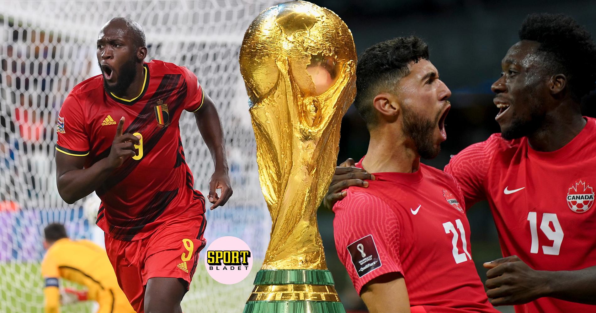 Belgien möter Kanada i VM i fotboll 2022. 