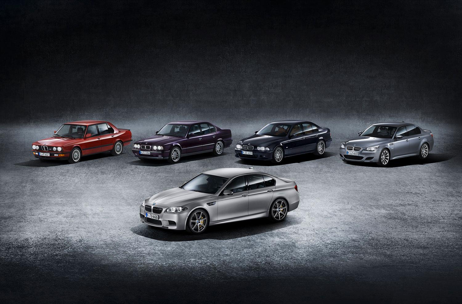 Alla generationerna av BMW:s prestandamodell M5.