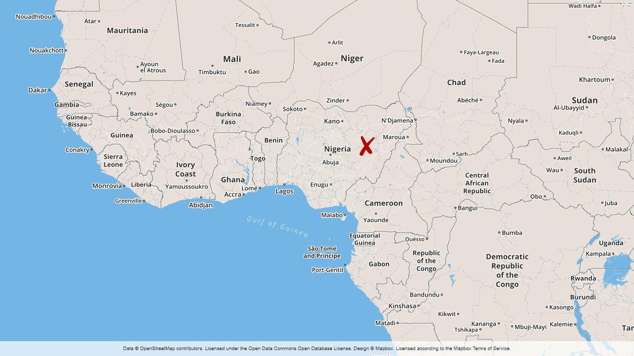 En polisman körde in i en folkmassa i Gombe i nordöstra Nigeria.