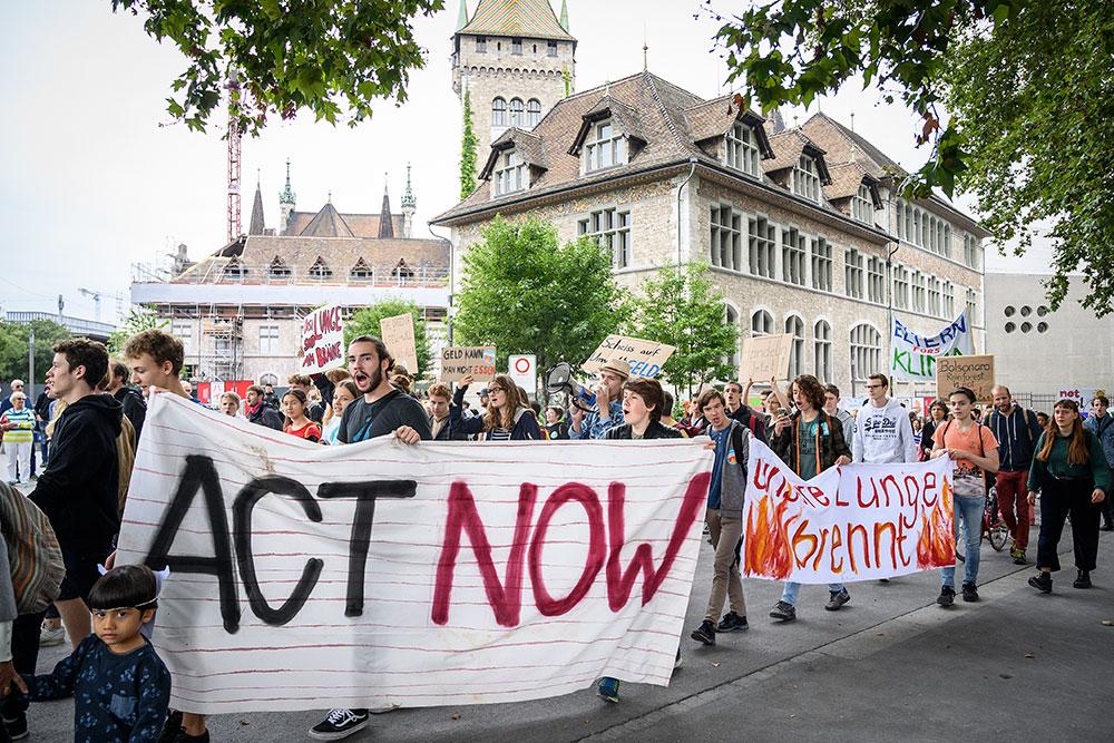 Protester mot skövlingen av Amazonas, i Schweiz 2019.
