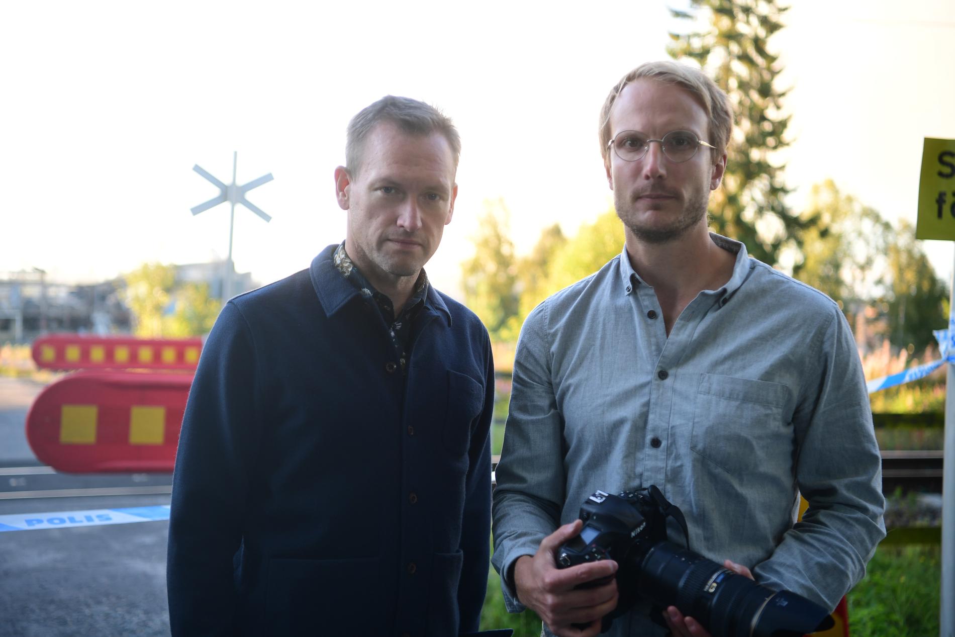 Torbjörn Ek, reporter och Simon Eliasson, fotograf, Aftonbladets team på plats i Älvsbyn.