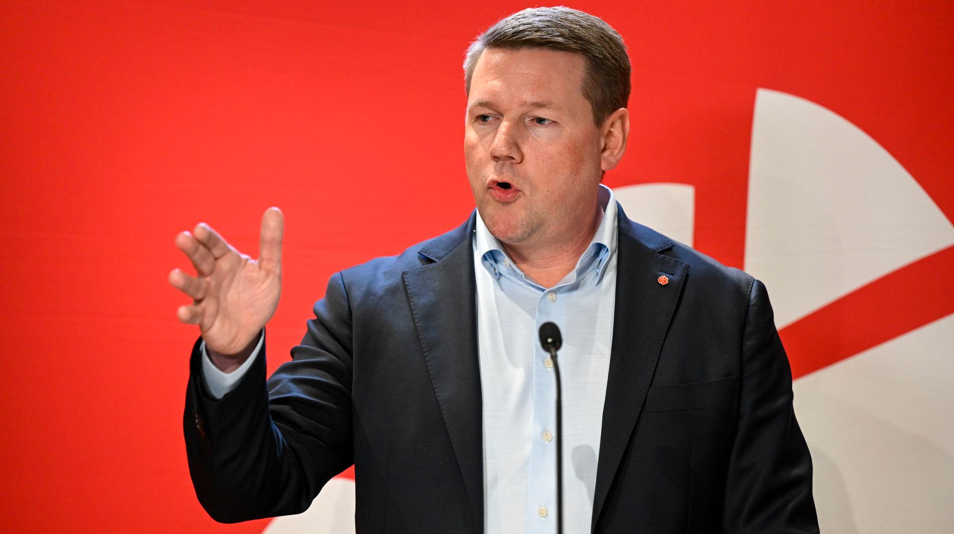 Socialdemokraternas partisekreterare Tobias Baudin.