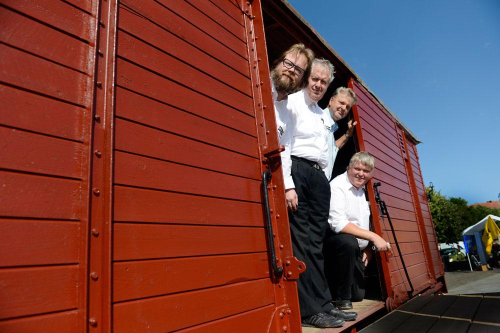 Museejärnvägsentusiasterna Jonas Svartlok, JanÅström, Anders Johansson och Anders Svensson