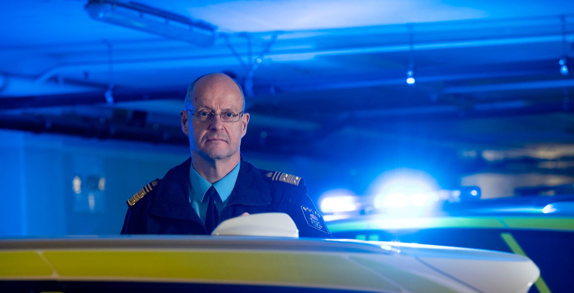 Mats Löfving, fotograferad i polishusets garage 2020.