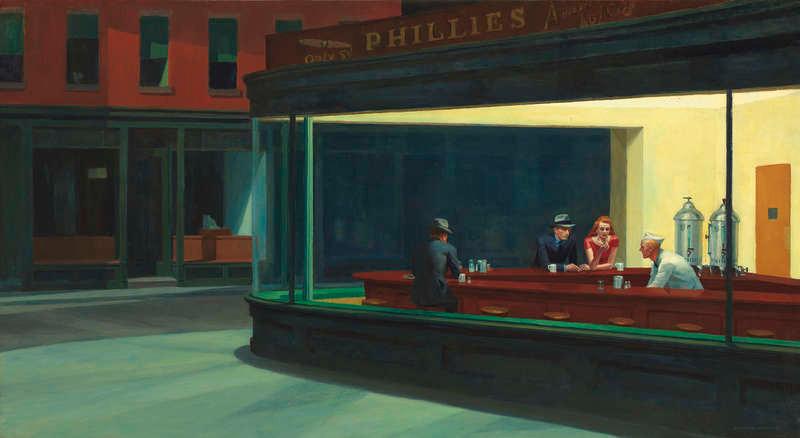 ”Nighthawks”, 1942, Friends of American Art Collection.