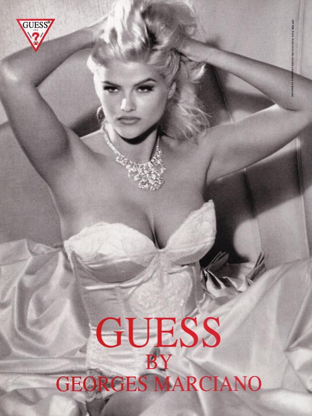 Så här kunde det se ut när Anna Nicole Smith var modell för Guess.