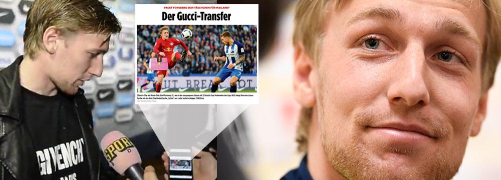 Forsberg får se piken med ”Der Gucci-transfer” i tyska tidningen Bild.