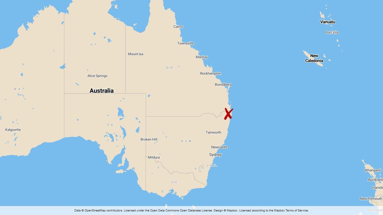 Hajattacken skedde utanför Kingscliff på Australiens östkust.
