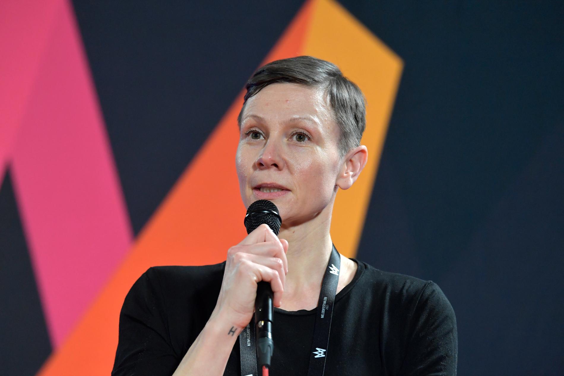 Karin Gunnarsson, tävlingsproducent, säger att tävlingen är opolitisk som svar på kritiken om att inkludera Belarus i den internationella juryn. Arkivbild.