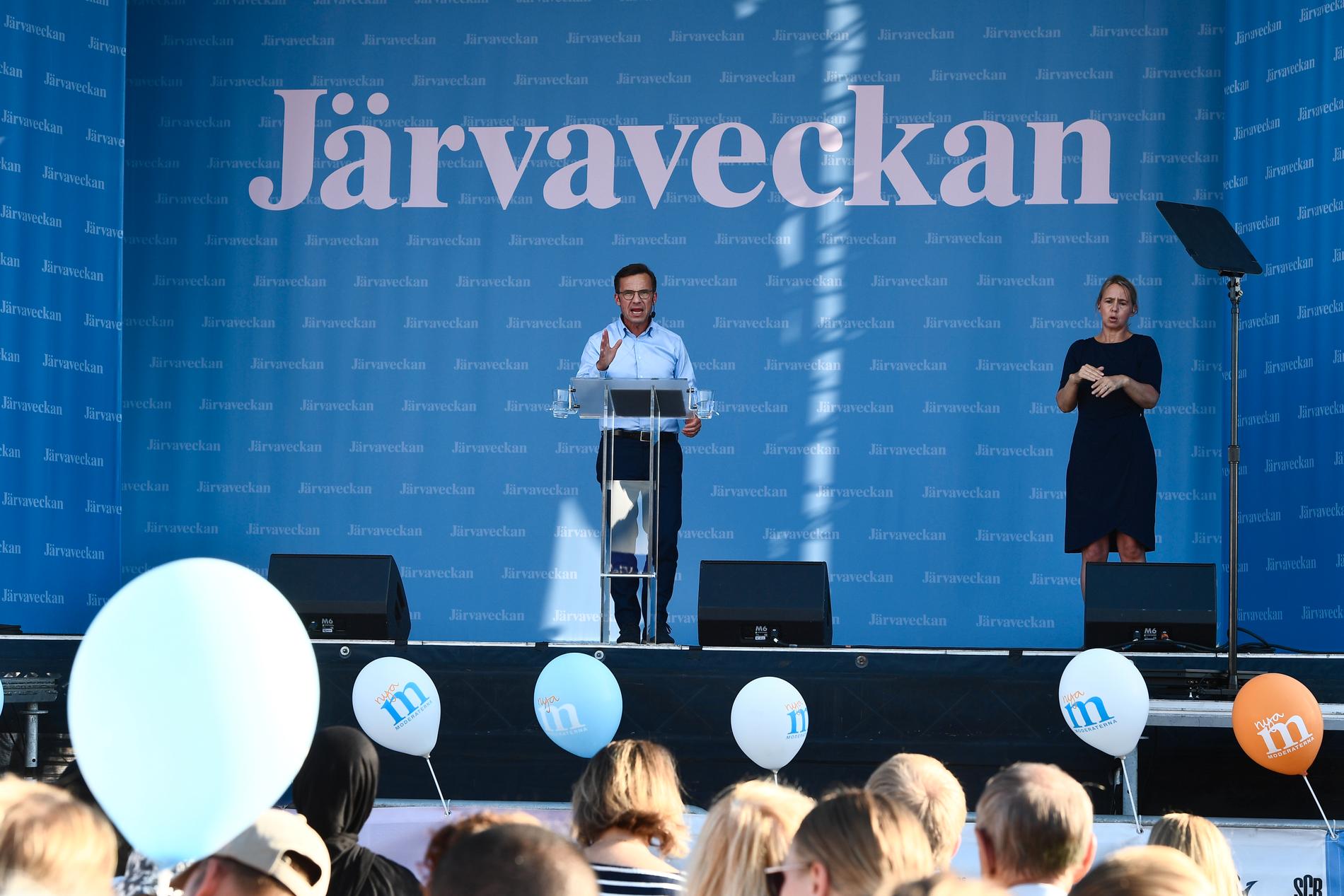 Ulf Kristersson talar under Järvaveckan