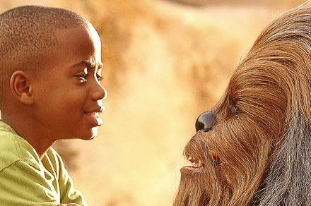 Chewbacca från Star Wars går hem hos barnen.