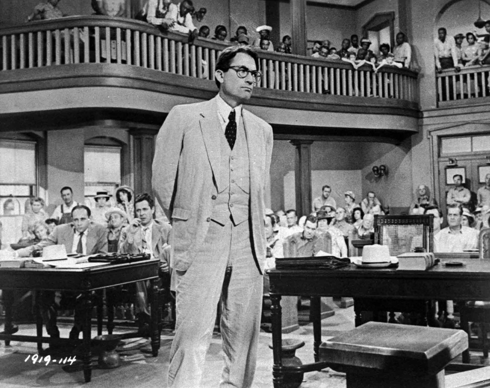 Gregory Peck som Atticus Finch i ”To kill a mockingbird”.