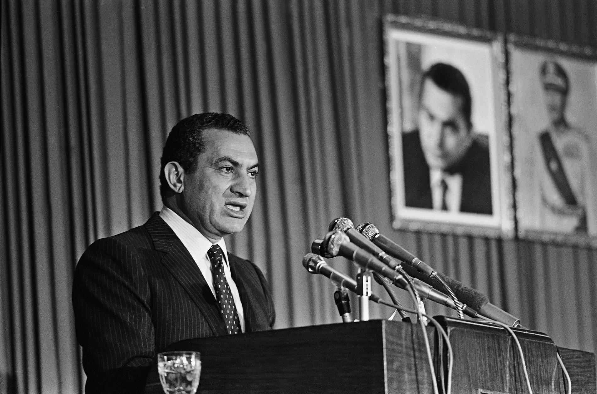 Hosni Mubarak var Egyptens president från 1981 till 2011. Arkivbild från 1982.