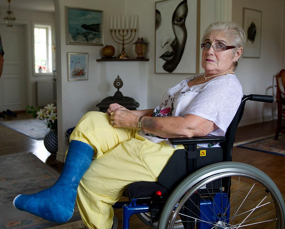 KUNDE INTE GÅ Smärtorna tvingade Solveig att i perioder använda rullstol.