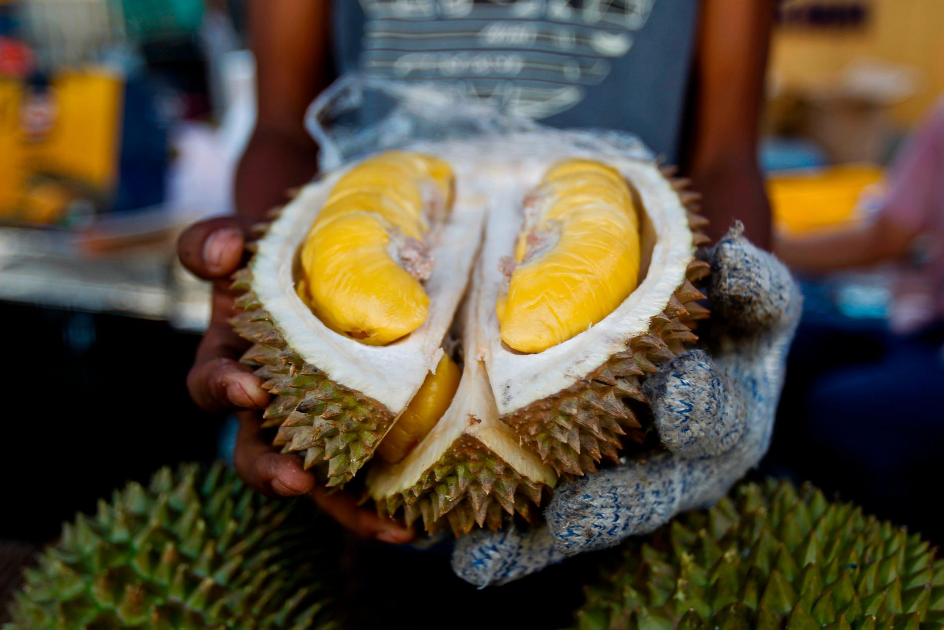 Så här den ut – den illaluktande durian-frukten.