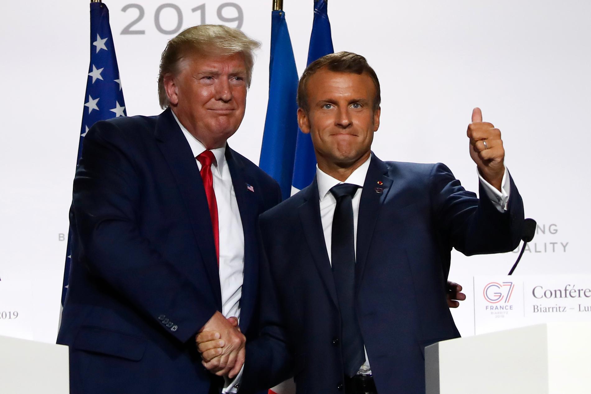 Donald Trump och Emmanuel Macron.