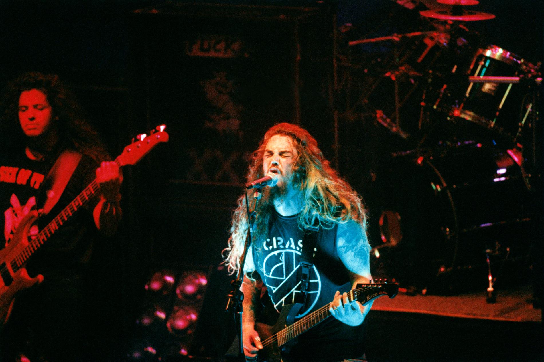 Max Cavalera i Sepultura på Stockholm Palladium 1993.