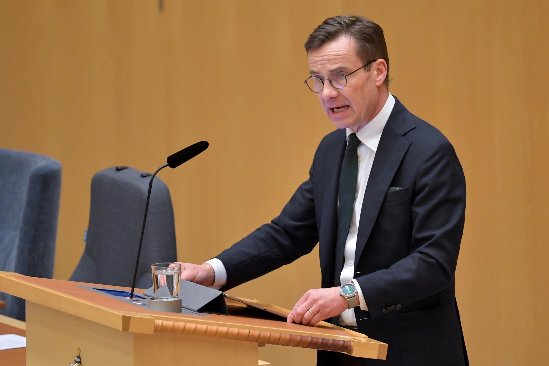 Ulf Kristersson under partiledardebatten.