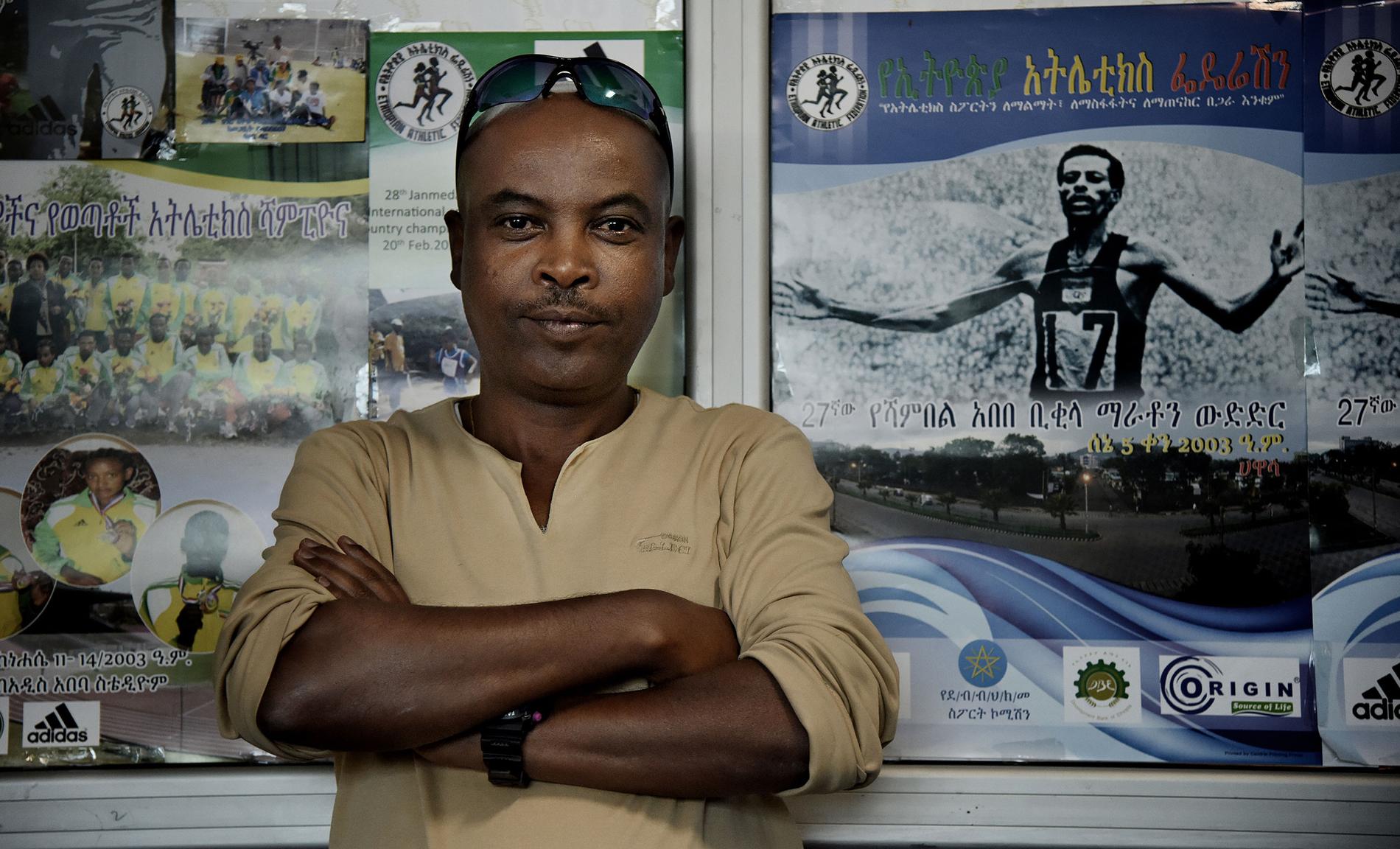 Sileshi Bisrat, kommunikatör på förbundet Ethiopian Athletics Federation i centrala Addis Abeba.