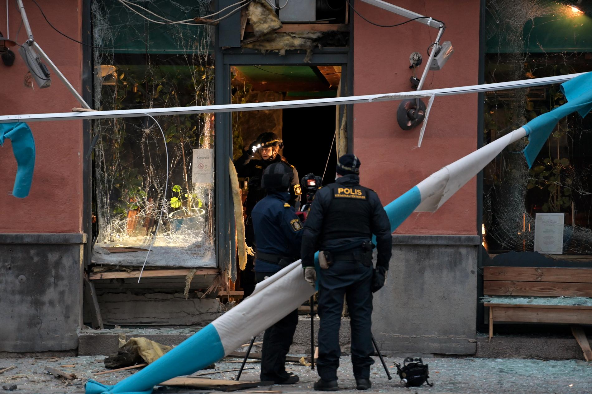 En kraftig explosion på Södermaln i Stockholm tidigre i januari.