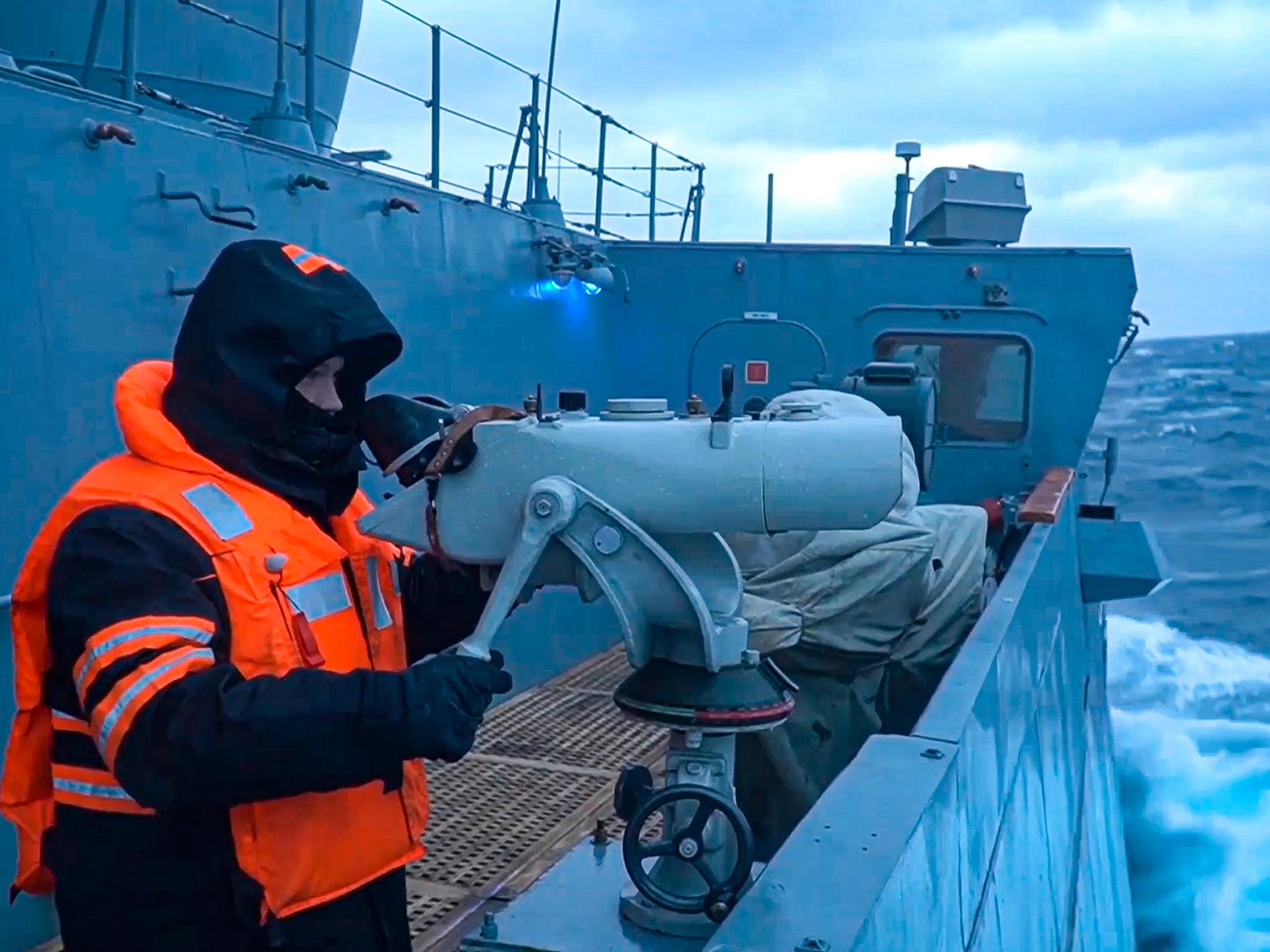 Moskva: Ryskt krigsskepp övar i Atlanten