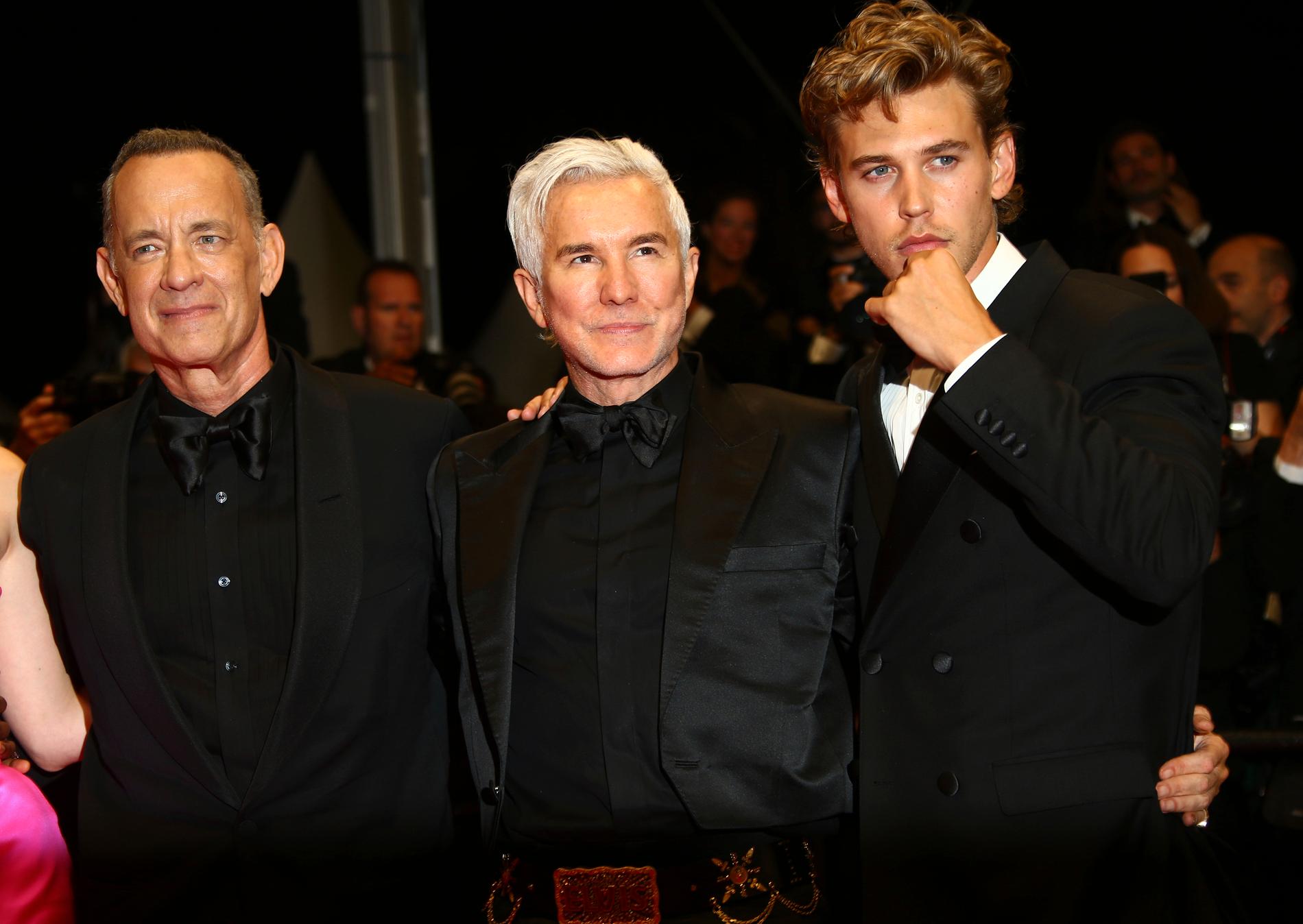  Tom Hanks, Baz Luhrmann och Austin Butler på premiären av ”Elvis”.