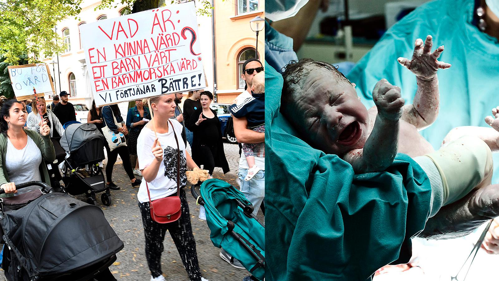 Demonstration mot BB-kaoset i augusti 2017. Boken ”BB-krisen” går till botten med allt som gått fel med den svenska förlossningsvården. ”En chockerande ögonöppnare, flera gånger är det svårt att inte börja gråta”, skriver Kajsa Ekis Ekman.