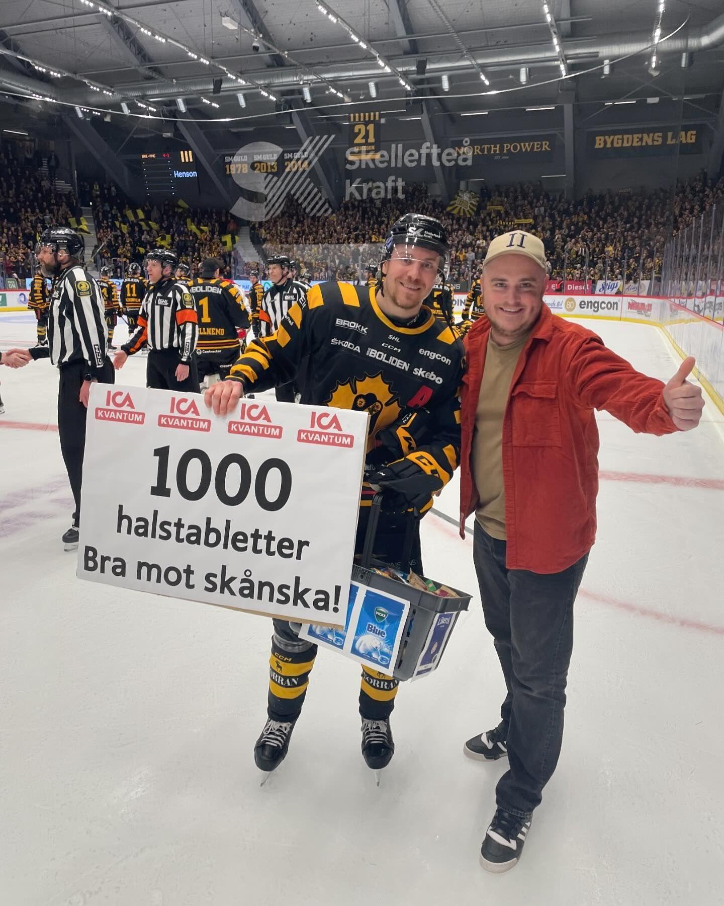 Pär Lindholm och Alexander Björk efter torsdagens seger mot Frölunda.