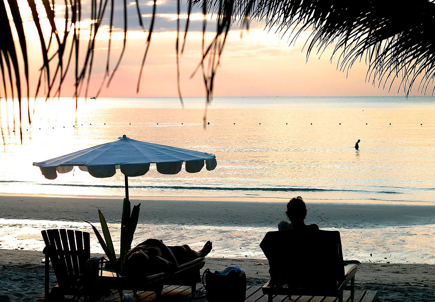 I vanliga fall är Ao Prao Beach känd för att erbjuda finfina solnedgångar.