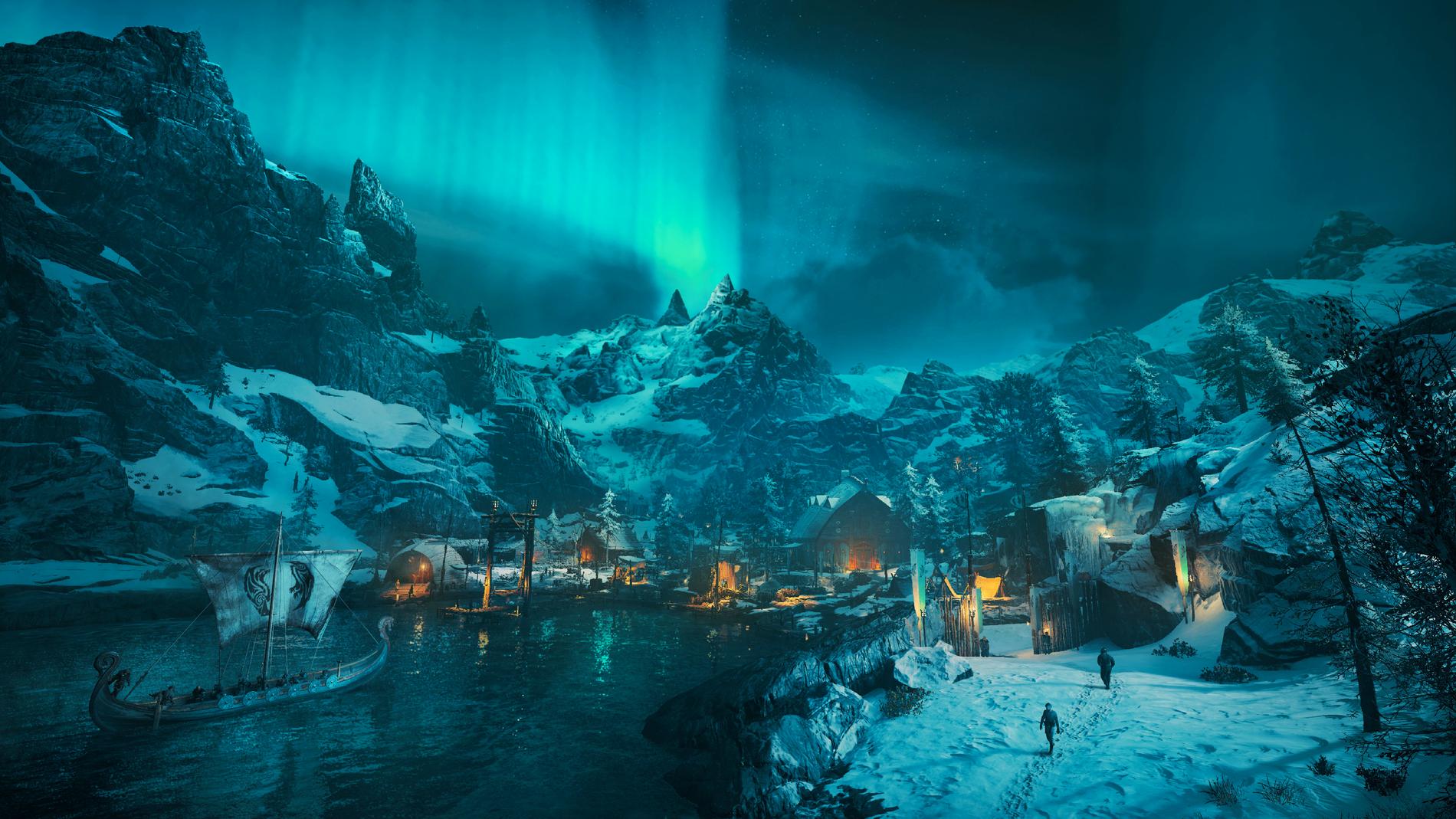Norge är kargt och ogästvänligt, men vackert, i Ubisofts tolkning. Pressbild.