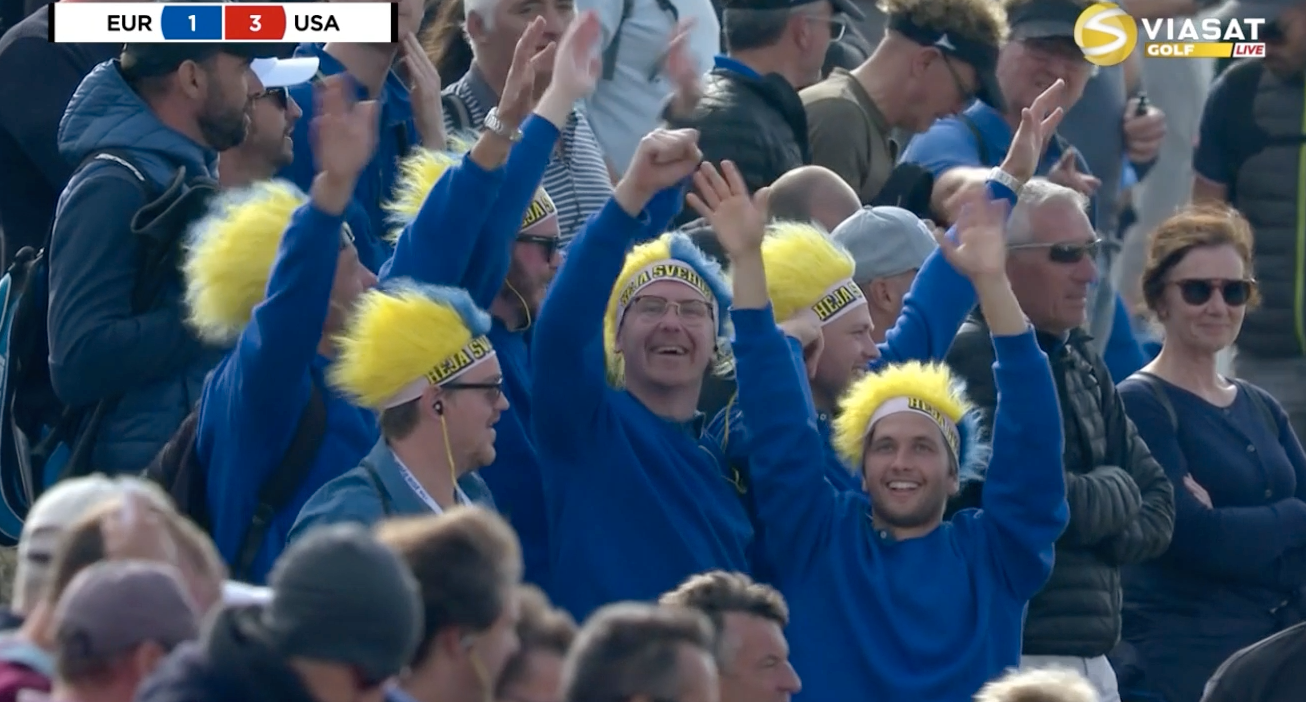 Svenska fans hejar fram Europa.
