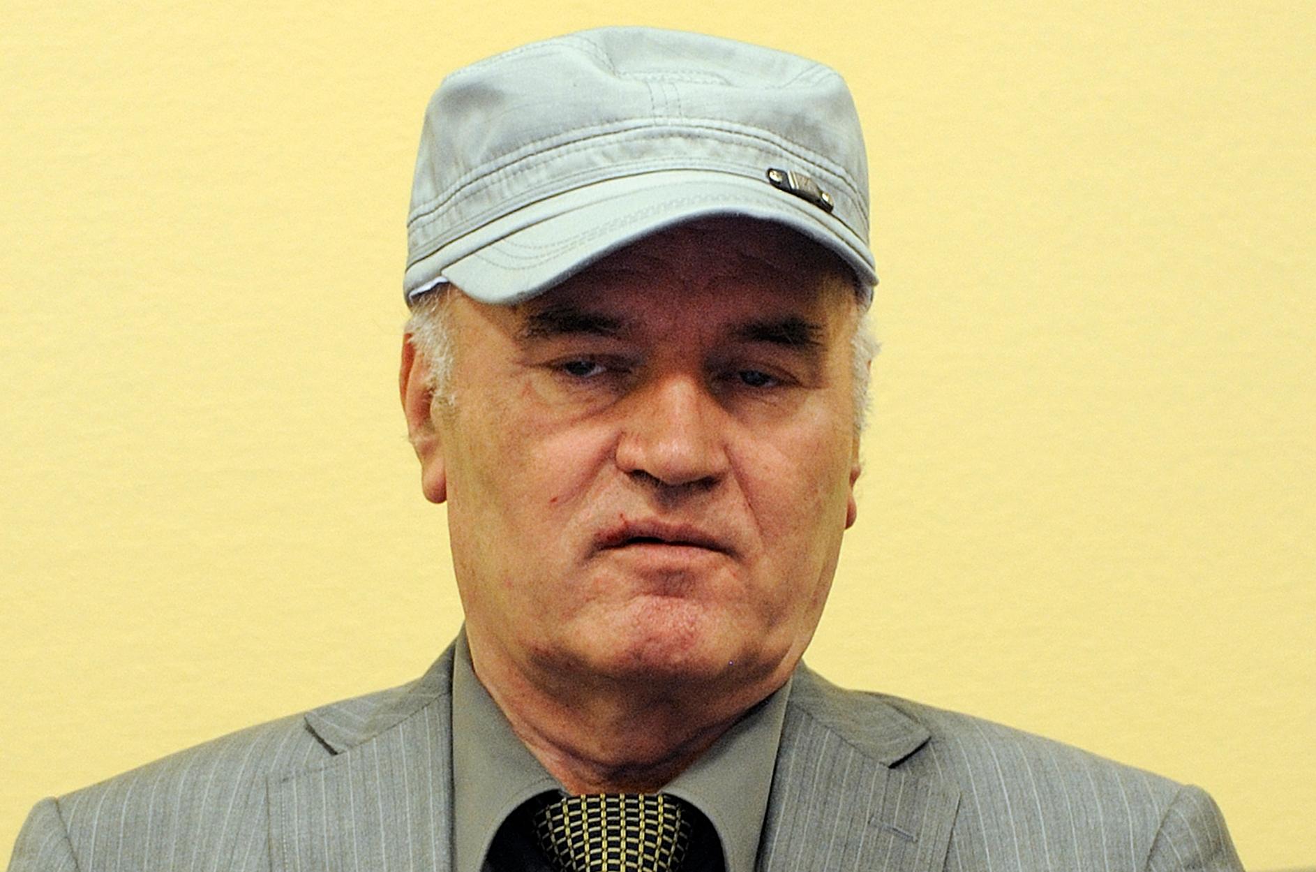 Ratko Mladic greps 2011. Denna bild på honom togs då han förts till Haag.