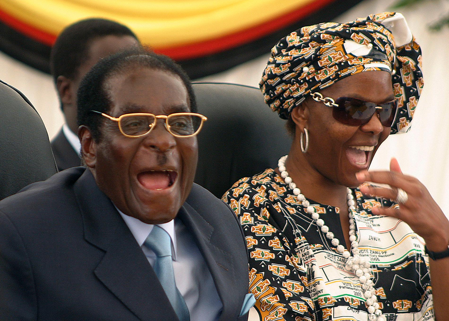 Robert Mugabe med hustrun Grace, arkivbild.