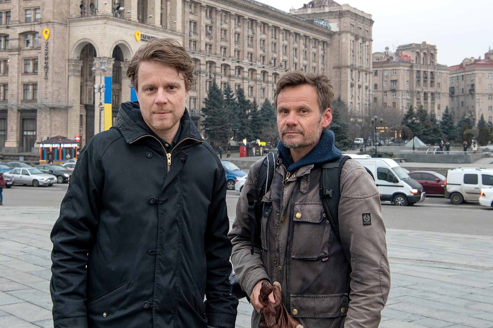 Staffan Lindberg och Jerker Ivarsson, på plats i Kiev.