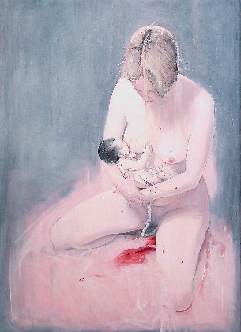 Ylva Ogland, ”Xenias födelse (7)”, 2014, olja på duk. Foto: Rodrigo Mallea Lira