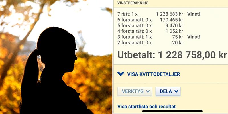 Den gravida kvinnan från mellan-Sverige vann 1,2 miljoner på Top 7. 