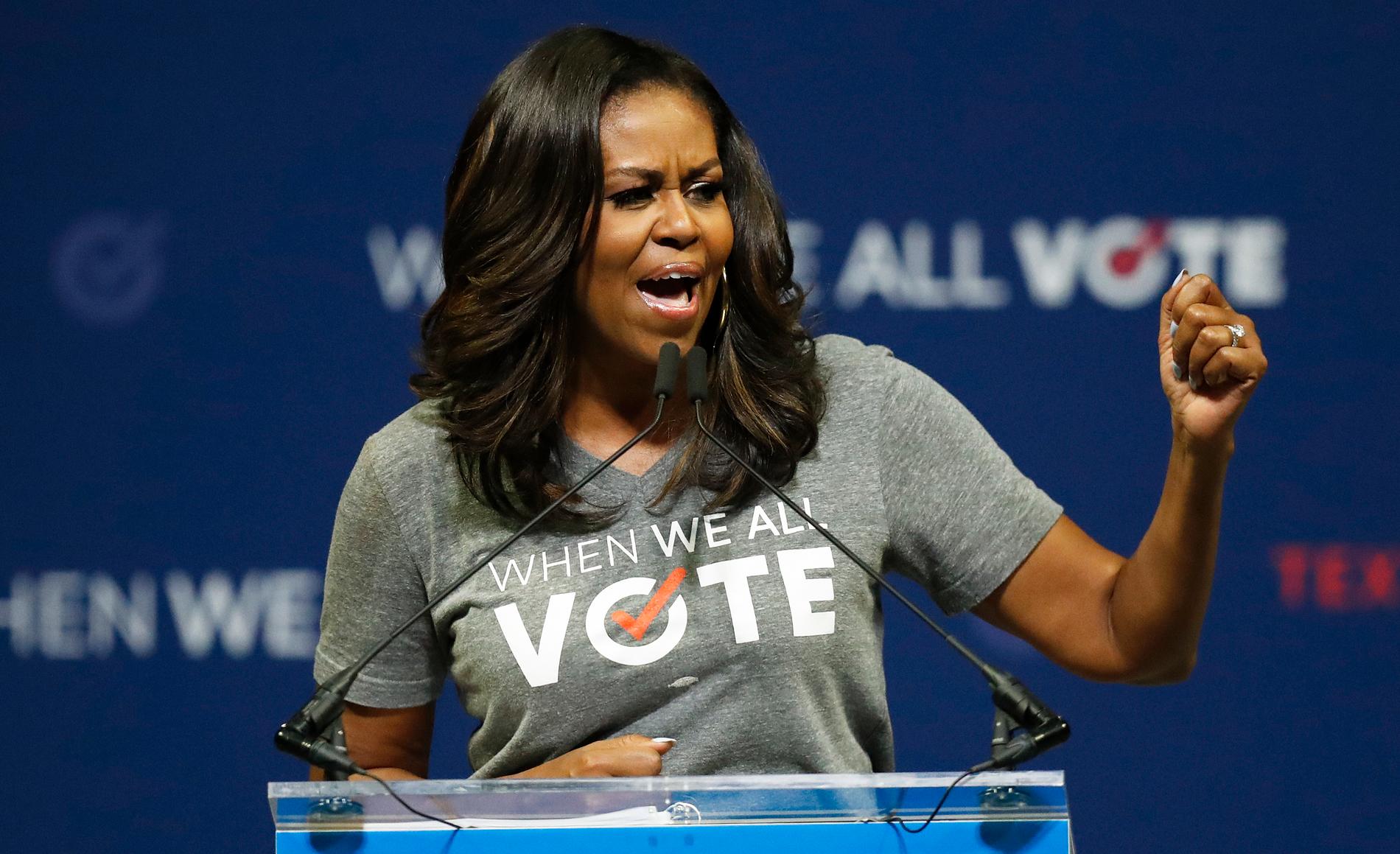 USA:s förra första dam Michelle Obama tidigare i höstas.