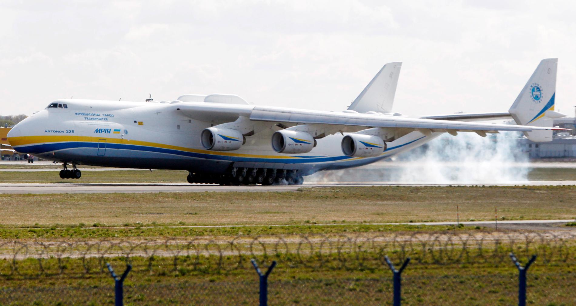 Världens största lastplan Antonov-225 har levererat skyddsutrustning till vårdpersonal från Kina till Ukraina. Arkivbild.