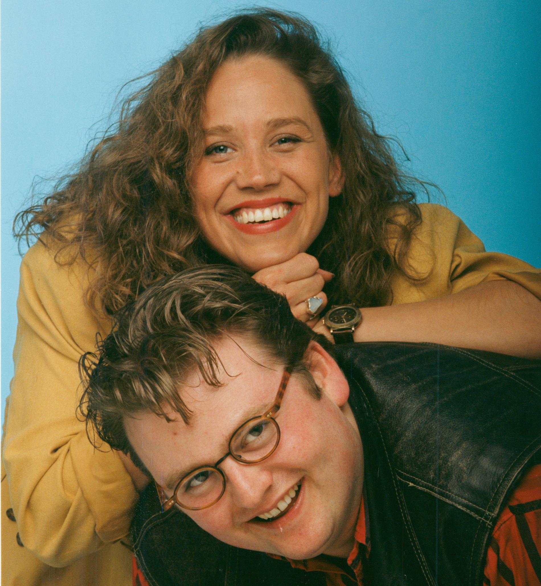 Tillsammans med TV4-kollegan Renée Nyberg 1993.