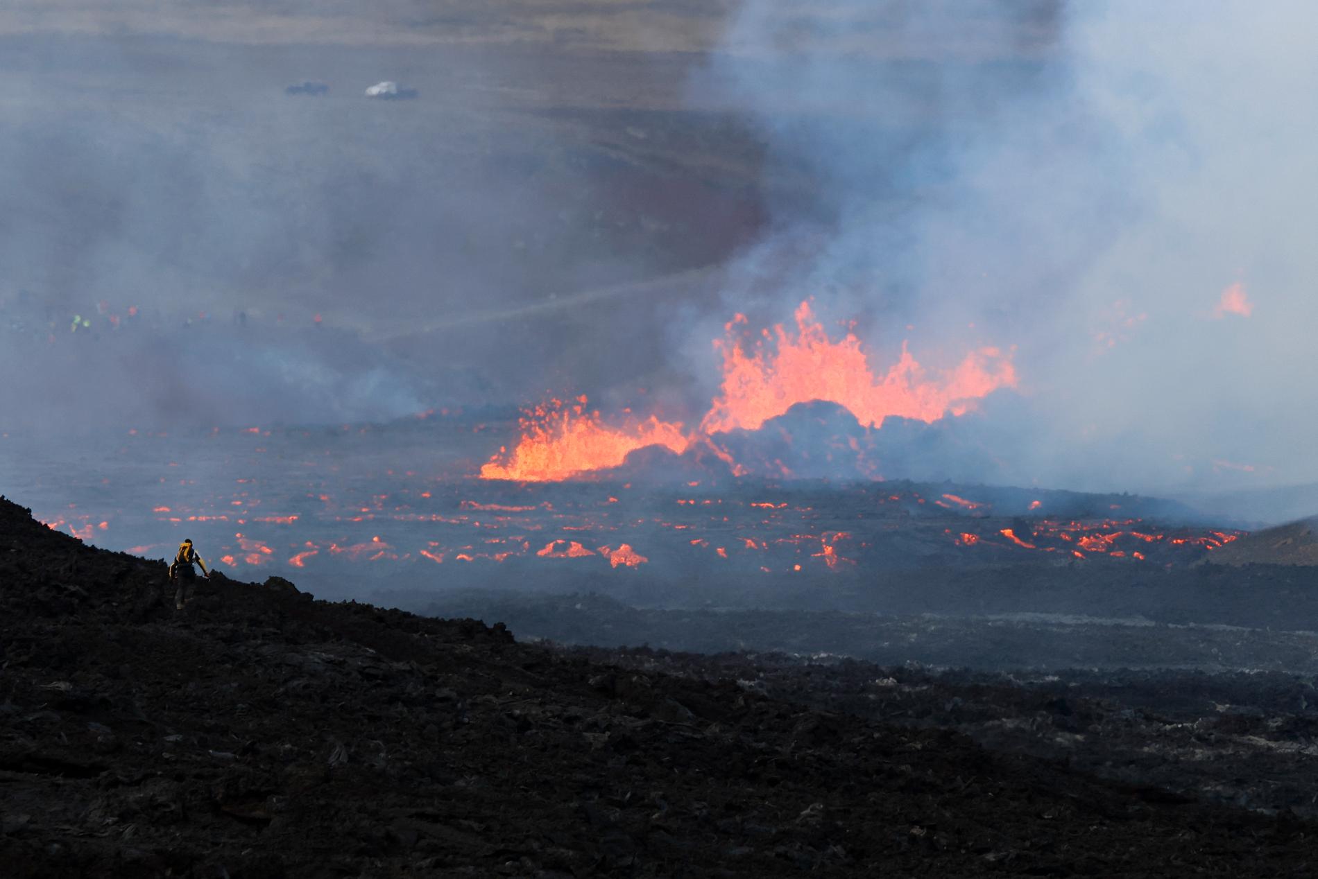 Arkivbild. Vulkanutbrott på Island förra året. 